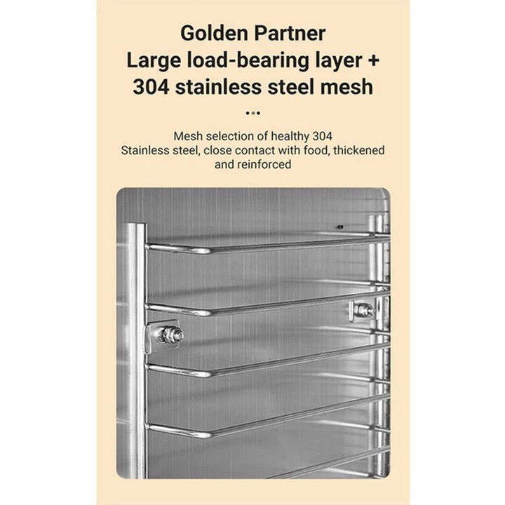Deshidrator de alimente Corenia QRE-2038117, 12 straturi, interior din otel inoxidabil 304,