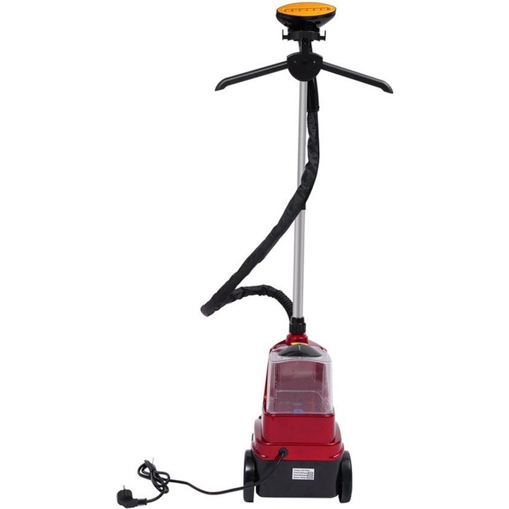Vaporizator vertical de haine Corenia QRE-2032818, 2500 W, pentru uz comercial, rezervor transparent, 5.3 kg, rosu/negru