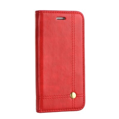Husa protectie PRESTIGE pentru iPhone X, piele, inchidere magentica, flip orizontal. Rosu