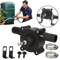 Pompa Apa pentru Bormasina, SIKS, 30 L/min, Centrifuga Autoamorsanta, Tija Hexagonala, Transfer Apa si Combustibil, Golire Rezervoare, Negru