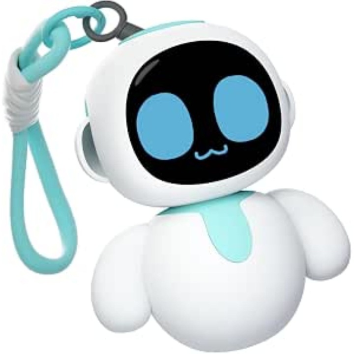 Мини-робот, Eiliko, електронен аксесоар, оборудван с AI, 2,4 GHz WiFi, пет емоционални режима, може да се свърже само веднъж с Eiliko, син