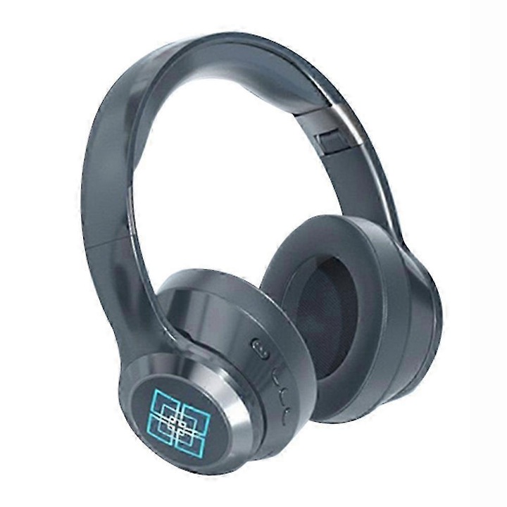 Сгъваеми регулируеми слушалки над ухото CJ-FRG-K0563-20260907-921, с аудио кабел и многофункционален бутон, пластмаса, Space Gray, за тийнейджъри