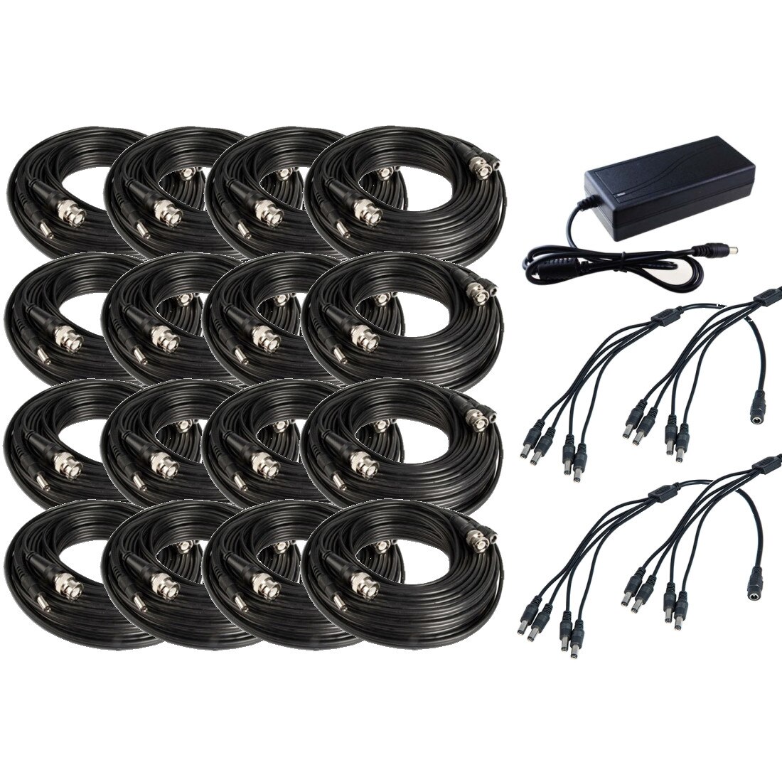 Set complet Accesorii Sistem Supraveghere 16 camere video cu Cablu mufat Play & Plug 30m