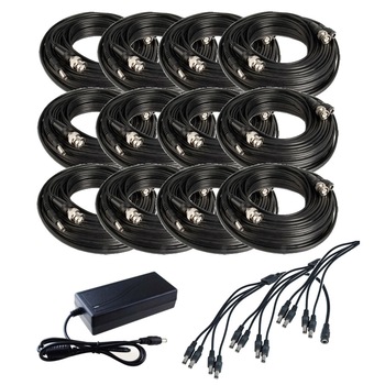Set complet accesorii Sistem Supraveghere 12 camere video cu Cablu mufat Play & Plug 20m Set complet accesorii Sistem Supraveghere 12 camere video cu Cablu mufat Play & Plug 20m
