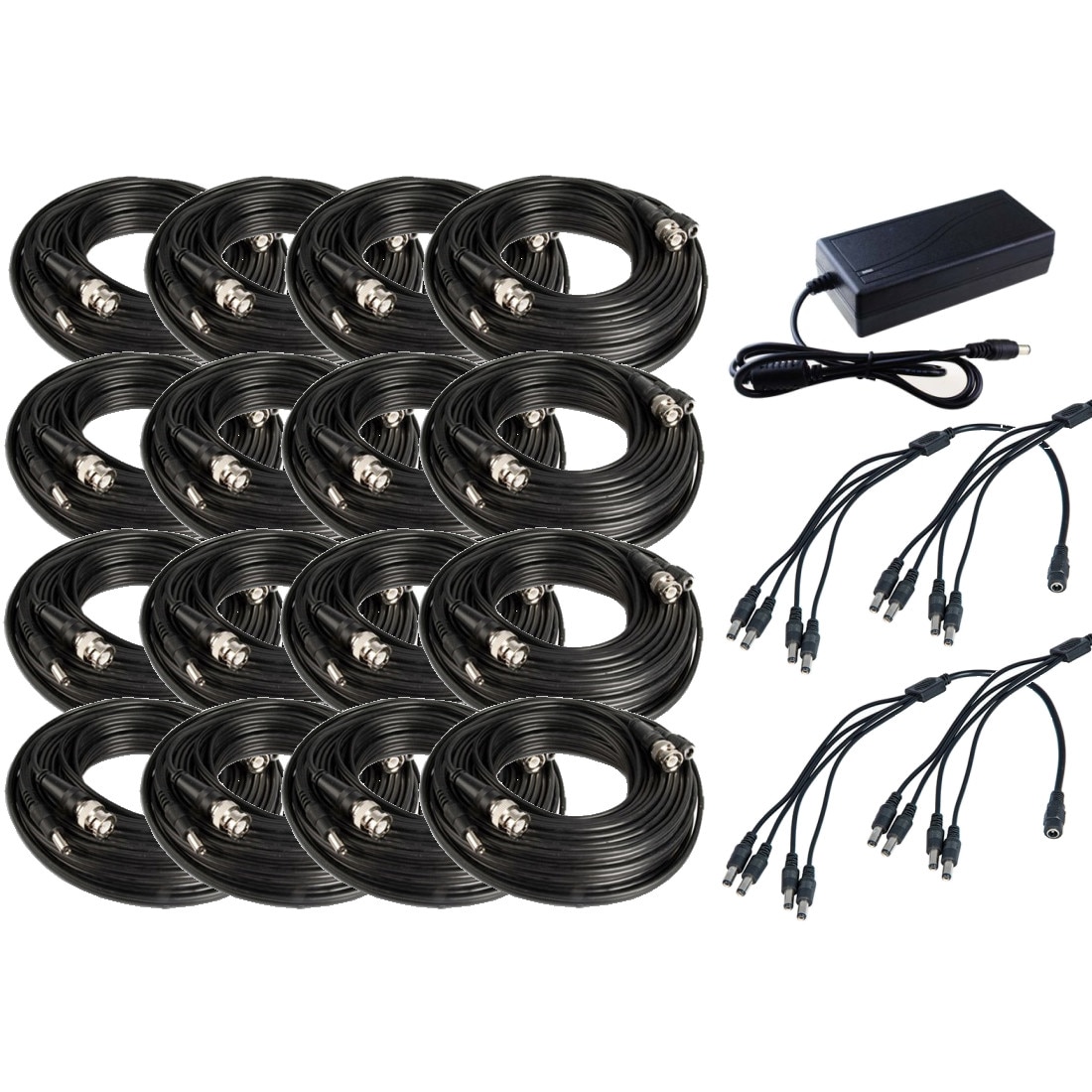 Set complet accesorii Sistem Supraveghere 16 camere video cu Cablu mufat Play & Plug 15m