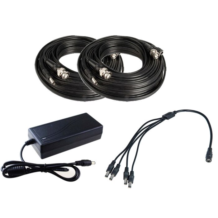 Set complet accesorii Sistem Supraveghere 2 camere video cu Cablu mufat Play & Plug 15m