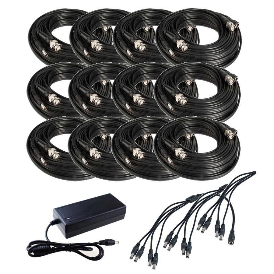 Set complet accesorii Sistem Supraveghere 12 camere video cu Cablu mufat Play & Plug 10m