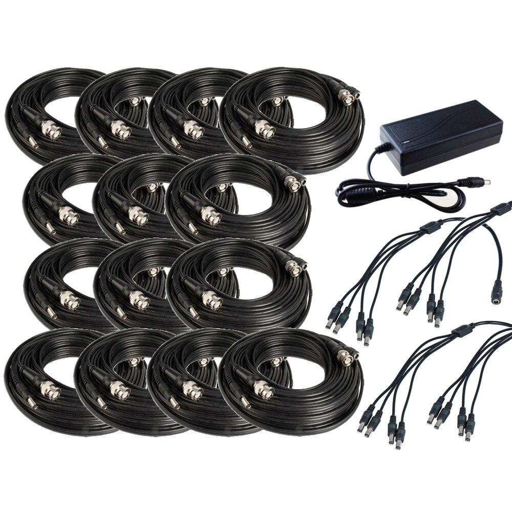 Set complet Accesorii Sistem Supraveghere 14 camere video cu Cablu mufat Play & Plug 30m