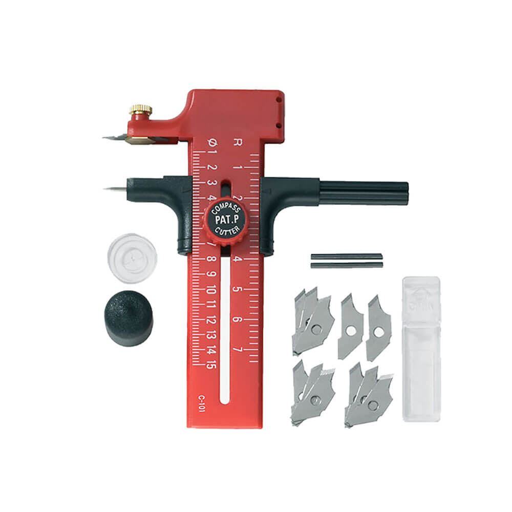 Cutter compas, ECOBRA 770630, cu 6 lame de rezerva si 2 mine