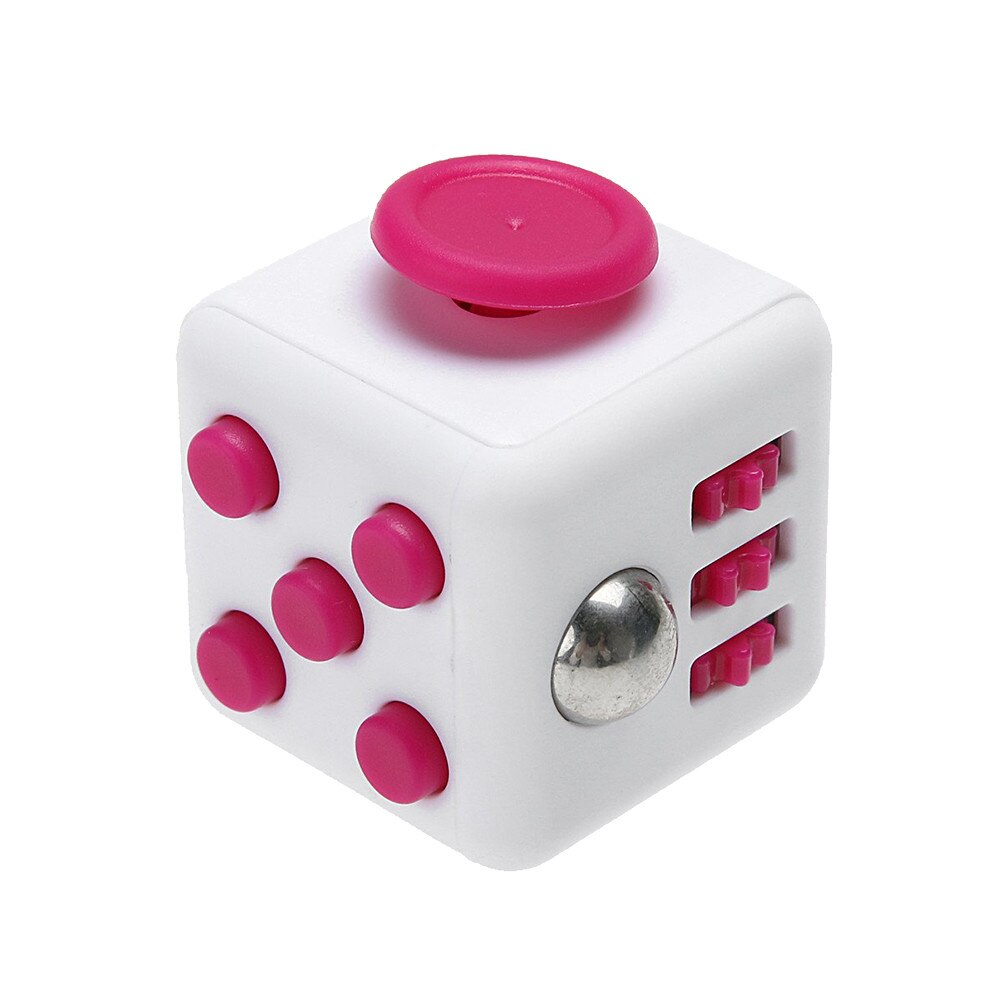 Fidget cube iMK™, Jucarie Antistress cu 6 fete, Compact, Roz