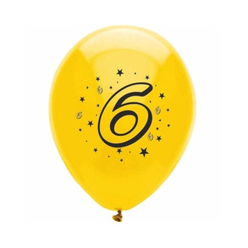 Set 10 buc baloane inscriptionate cifra 6 Set 10 buc baloane inscriptionate cifra 6