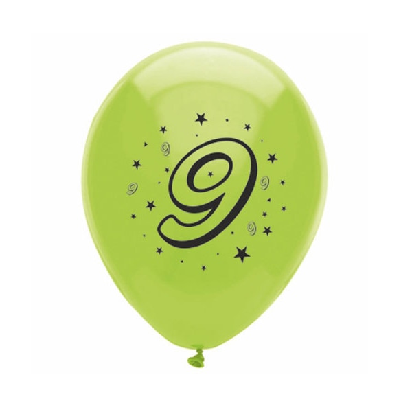 Set 10 buc baloane inscriptionate cifra 9