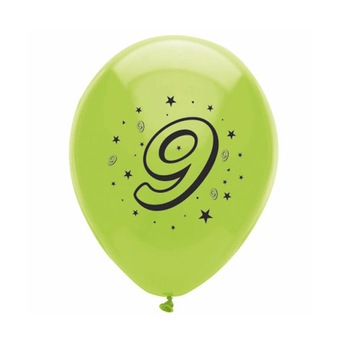 Set 10 buc baloane inscriptionate cifra 9 Set 10 buc baloane inscriptionate cifra 9