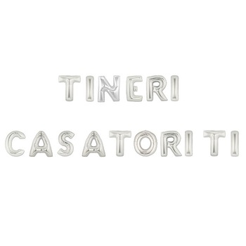 Set baloane folie silver TINERI CASATORITI Set baloane folie silver TINERI CASATORITI