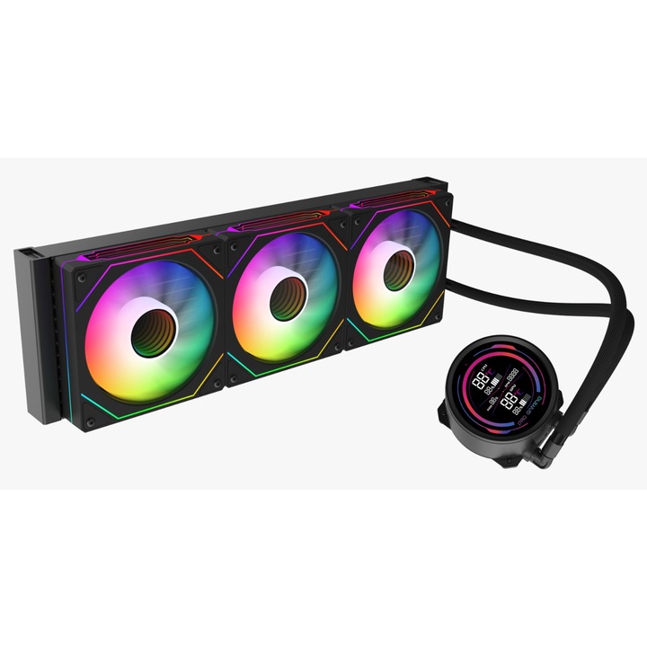 Cooler Procesor (CPU) AIO PRO GAMING IceView 360, 3 Ventilatoare ARGB, 360mm, Racire pe lichid