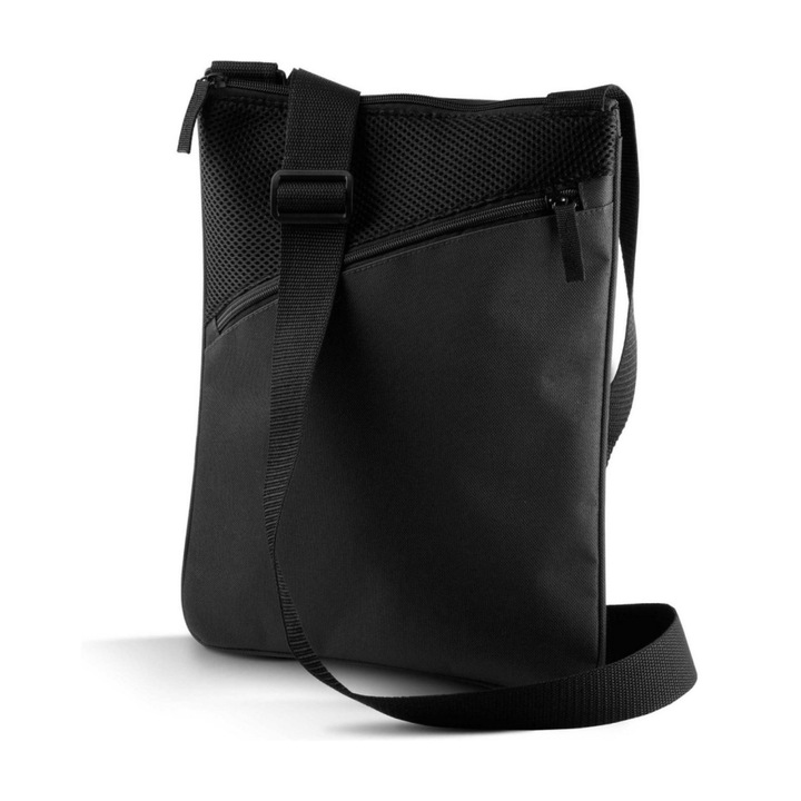 Geantă messenger Reborne pentru tabletă, poliester 600D, negru, dimensiune unică