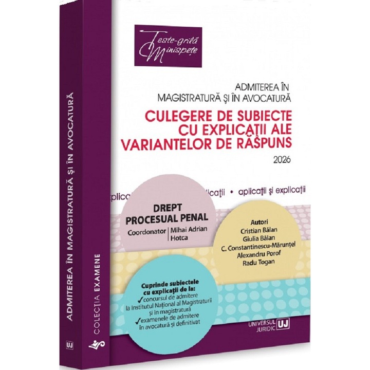 Admiterea In Magistratura Si In Avocatura. Drept Procesual Penal Ed.8 - Mihai Adrian ...ca