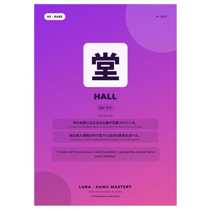 Poster infografic Kanji VP-4002501127176, carton 250g, A4 (21 x 29,7 cm), imprimare UV rezistenta, mov