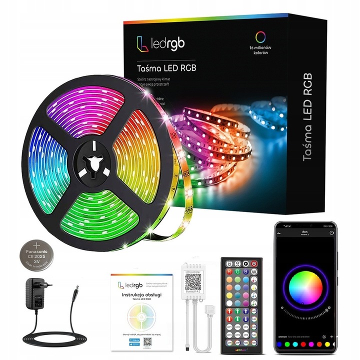 Banda LED 5M RGB 5050 Bluetooth APLICATIE MOBILA TELECOMANDA MUZICA SET 12V