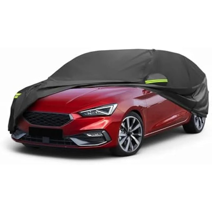 Husa auto pentru Seat Leon II/III/IV 2005-2020 210D-PU, husa auto completa pentru exterior, impermeabila, rezistenta la vant, protectie solara, cu fermoar pe portiera soferului