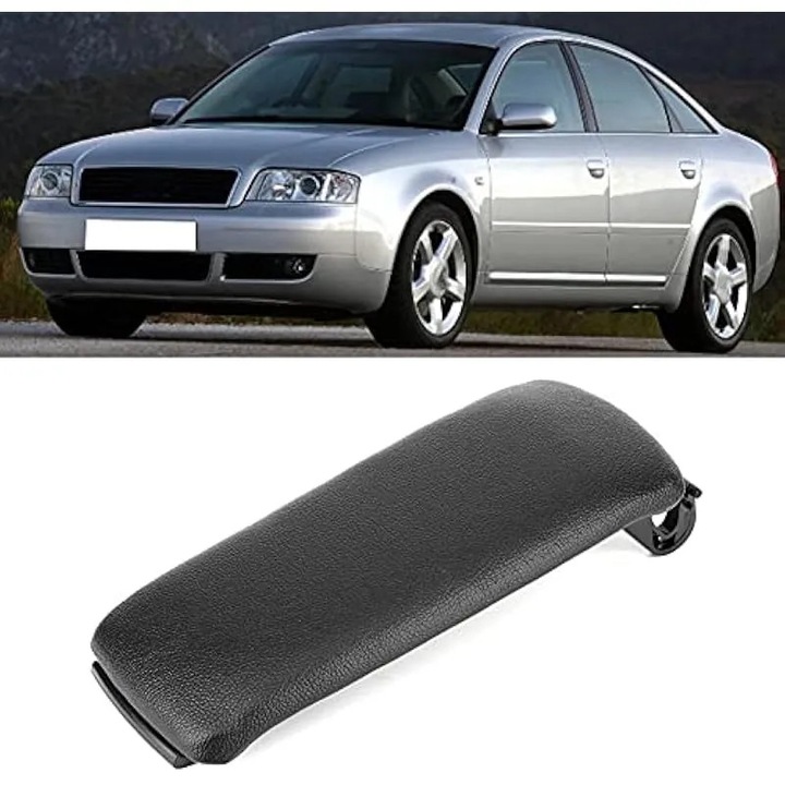 Capac cotiera consola pentru Audi C5/C6 (2000-2008), 4B0864245AL/4B0864245AG/8E0864245P, piele ecologica si ABS, negru, cod K0544-260907-5-AMC