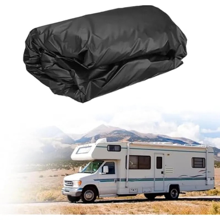 Husa pentru rulota, husa din material Oxford 210D pentru autorulota, cu geanta de depozitare, impermeabila, protectie UV, pentru camion/rulota (7, 5 x 3 m)