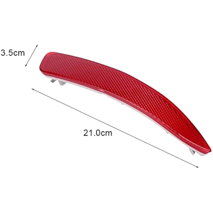 Reflector spate bara compatibil BMW X5 E70 (2007–2013), pentru M Aero 2011–2013, inlocuire pentru piese 63217158949/63217158950, rosu, 21 cm (K0544-260907-48-AMC)