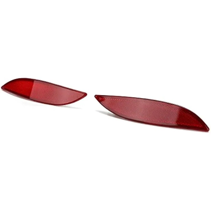 Reflector pentru bara spate compatibil Nissan III Hatchback 2008-2016 / Grandtour 2009-2016 / Fluence 2010-2016, K0544-260907-1727-AMC, din ABS, rosu, set 2 buc.