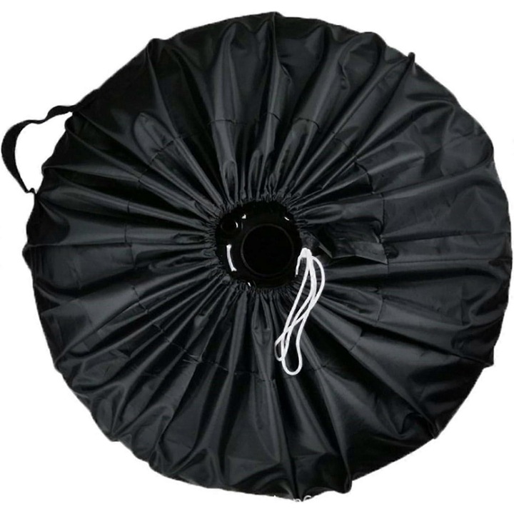 Husa pentru roata de rezerva FQ-K0276-20260907-314, din Oxford 210D, rezistenta la apa si UV, universala, negru, set 4 buc., dim. aprox. 80 x 47 cm