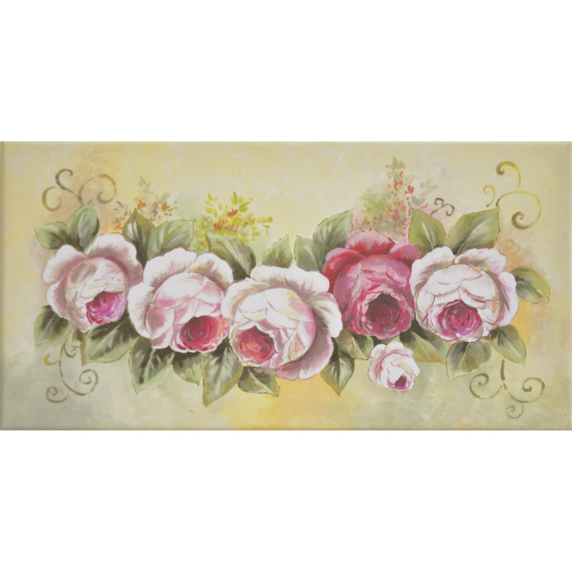 Tablou Canvas Mem Chic - Trandafiri , multicolor, 60x30cm