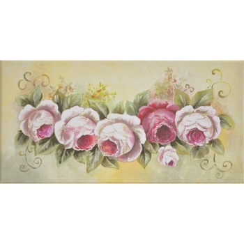 Tablou Canvas Mem Chic - Trandafiri , multicolor, 60x30cm Tablou Canvas Mem Chic - Trandafiri , multicolor, 60x30cm