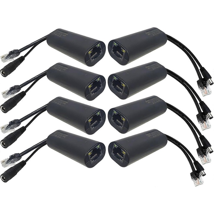 Инжектор/сплитер PoE Gigabit пасивен FQ-K0276-20260907-1066, 4-двойки, 5–48V, 2A на канал, до 250 м, черен