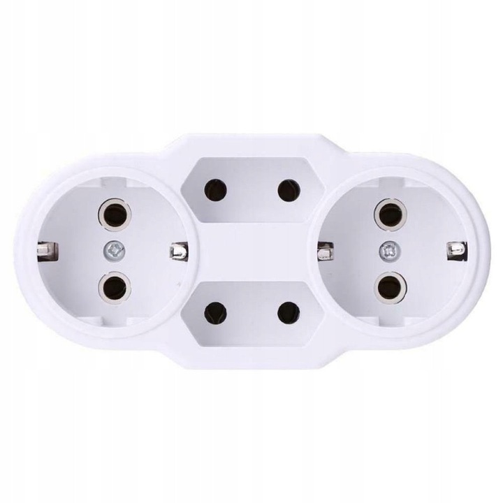 Adaptor Priza Multipla cu 4 prize cu impamantare pentru perete