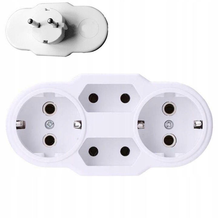 Adaptor Priza Multipla 4 Prize 250V 16A Alb