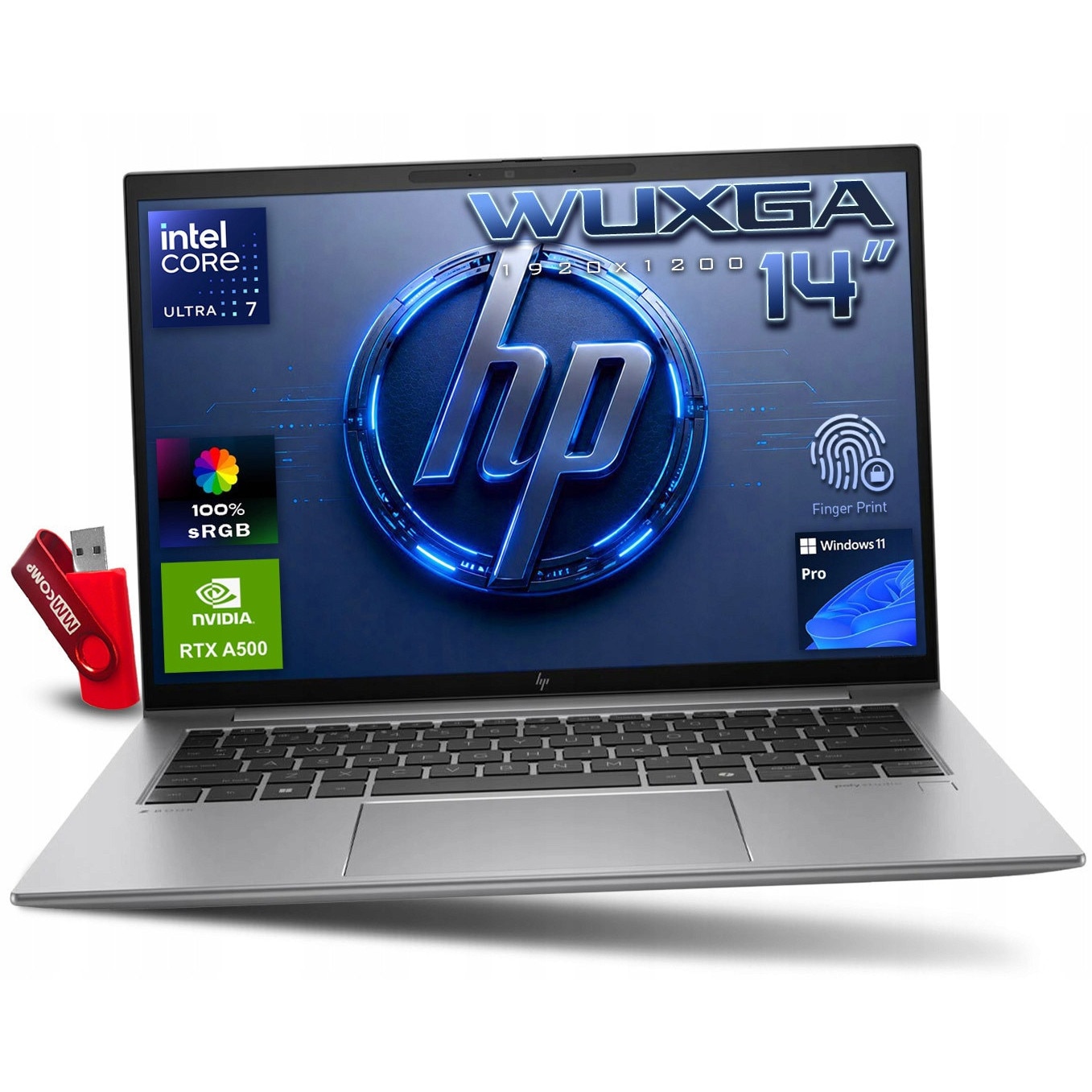 Pachet promo: Laptop HP ZBook FireFly 14 G11, Intel Core Ultra 7 155H, 32GB 2TB SSD, 14" WUXGA 1920x1200 IPS, NVIDIA RTX A500 4GB GDDR6, Windows 11 Pro + ET103 notebook case 43.2 cm (17") Messenger case Black