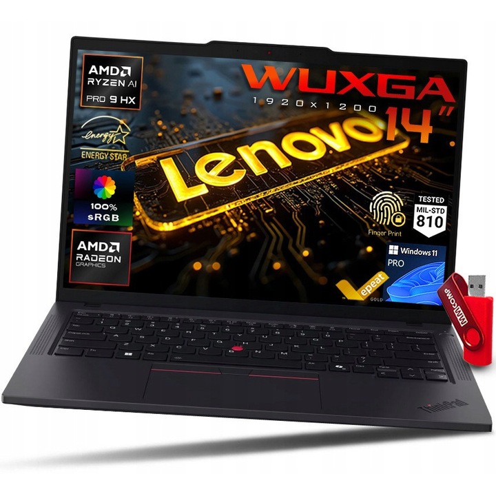 Laptop Lenovo ThinkPad P14s G6, AMD Ryzen AI 9 HX PRO 370, 16GB 2TB SSD, 14" WUXGA 1920x1200 IPS, AMD Radeon 890M, Windows 11 Pro