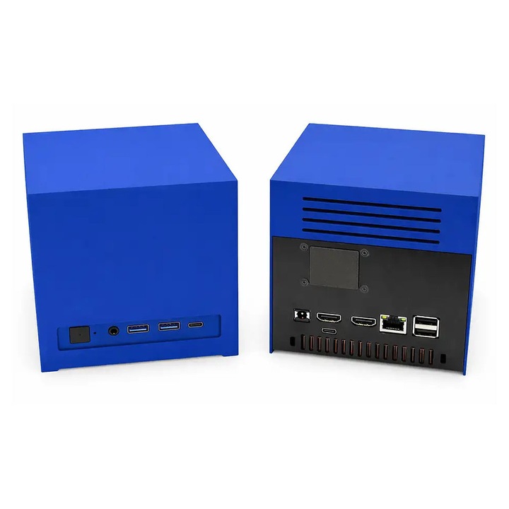 Мини компютър KUBB, Intel Core i5-1235U, 16GB RAM, SSD 480GB, Intel Iris Xe Graphics, Windows 11 Pro, Работа 24/7, Сглобен във Франция, Син