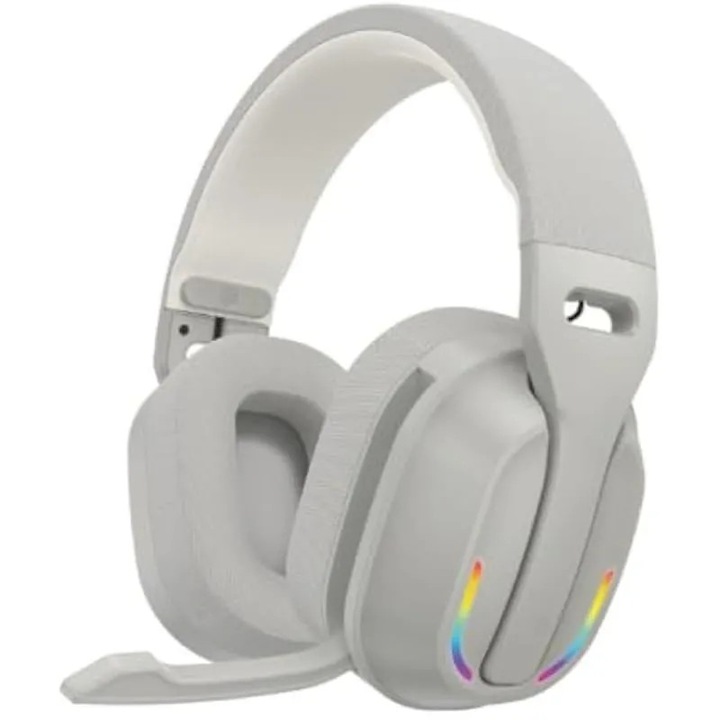 Безжични геймърски слушалки K0579-CJ-260911-2765, Bluetooth 5.4, 40 мм драйвери, 60 ч живот на батерията, RGB светлина, HD микрофон, тъч контрол, сиви