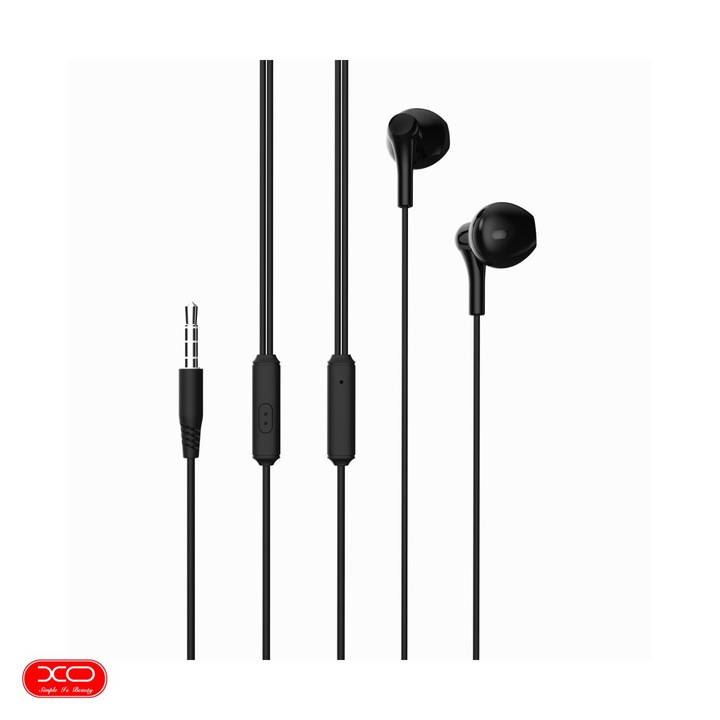 Casti XO cu fir EP39 jack 3, 5 mm, cablu 1.2m, Negru