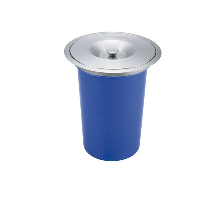 Cos pentru reciclare 8 l cu capac de inox incastrabil in blat