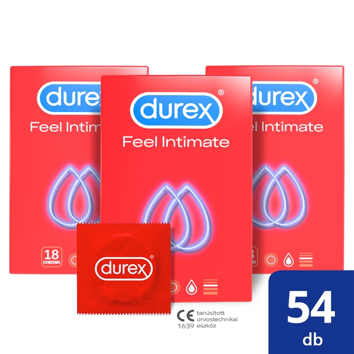 Durex Feel Intimate óvszer csomag, 3x18db