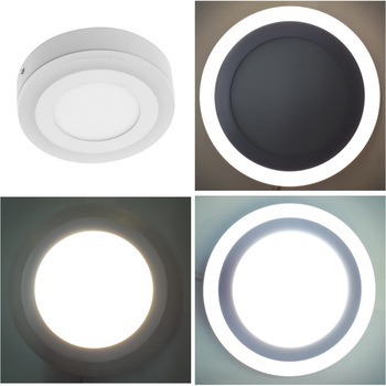 Spot LED TWINS (aplicat) 9W (6W+3W) AC110-240V, 640lm, IP20, unghi 120°, 3000K, 3 moduri de iluminare Spot LED TWINS (aplicat) 9W (6W+3W) AC110-240V, 640lm, IP20, unghi 120°, 3000K, 3 moduri de iluminare
