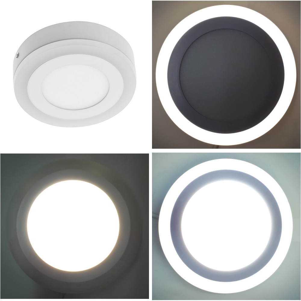 Spot LED TWINS (aplicat) 16W (12W+4W) AC110-240V, 1140lm, IP20, unghi 120°, 3000K, 3 moduri de iluminare