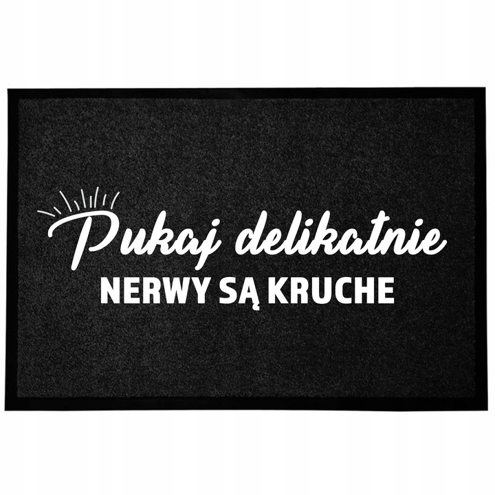 Декоративна черна изтривалка за вход "Kruche Nerwy" 60x40 см