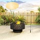 Focar de gradina Corenia QRE-2099138, 3-in-1 (focar, gratar, masa), otel inoxidabil, gri carbune, 60 x 39 cm