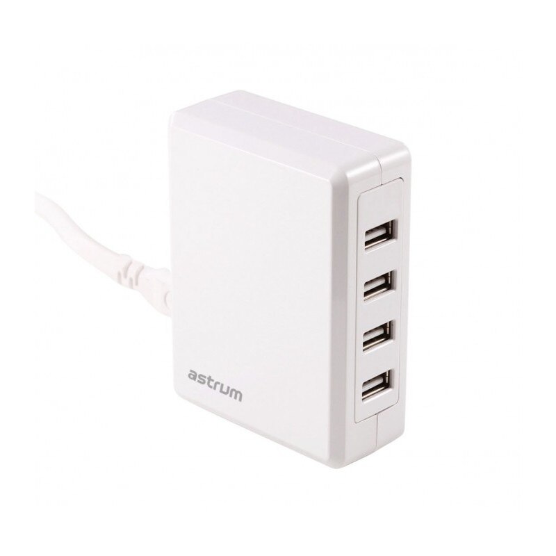 Incarcator Retea Astrum CH410 cu iesire 4xUSB 6.8Ah 5V Alb Blister