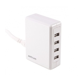 Incarcator Retea Astrum CH410 cu iesire 4xUSB 6.8Ah 5V Alb Blister Incarcator Retea Astrum CH410 cu iesire 4xUSB 6.8Ah 5V Alb Blister