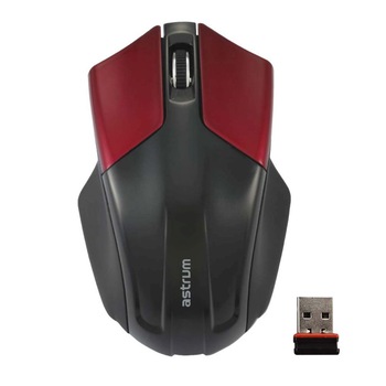 Mouse AERO LASER 2.4G Wireless MW300 Negru/Rosu Astrum Mouse AERO LASER 2.4G Wireless MW300 Negru/Rosu Astrum