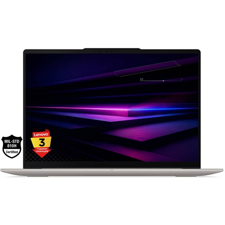 Лаптоп Lenovo Yoga Slim 7 14IPH11 Aura Edition с Intel Core Ultra 7 355 (1.7/4.7GHz, 12M), 32 GB, 1TB M.2 NVMe SSD, Intel Graphics 4 Xe3, Windows 11 Home, Златист