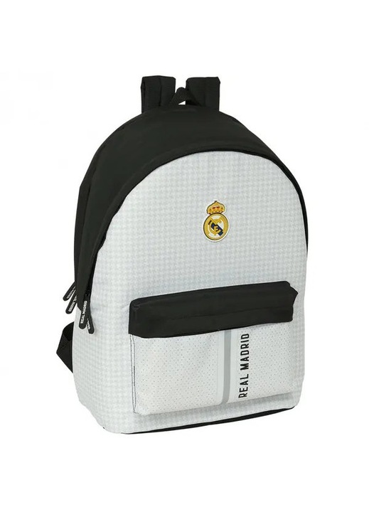 Раница Real Madrid Sports с отделение за лаптоп, бяла, спортна, многофункционална